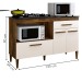 Balcão de Cozinha para Cooktop 4 Bocas Palace 3 Portas 1 Gaveta Ypê/Off White - Kaiki Móveis