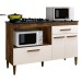 Balcão de Cozinha para Cooktop 4 Bocas Palace 3 Portas 1 Gaveta Ypê/Off White - Kaiki Móveis