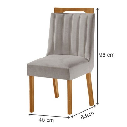 Kit 4 Cadeiras Lottus Cinamomo/Linho Cinza - Lj Móveis