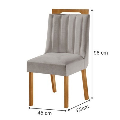 Kit 6 Cadeiras Lottus Cinamomo Linho/Cinza - Lj Móveis