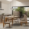 Mesa de Jantar 6 Lugares Safira com Vidro Cinamomo/Off White - Panorama Móveis