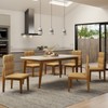 Mesa de Jantar 6 Lugares Zyra com Vidro Cinamomo/Off White - Panorama Móveis