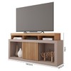 Rack para TV Até 55 Polegadas Dragon 1 Porta Ripada Buriti/Fendi - Caemmun