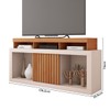 Rack para TV Até 55 Polegadas Dragon 1 Porta Ripada Mel/Off White - Caemmun