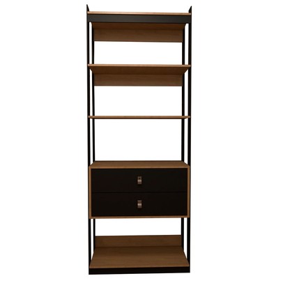 Closet Industrial Marseille 2 Gavetas 2 Prateleiras Black/Brise - Panorama Móveis