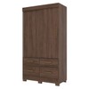 Guarda-Roupa Solteiro 2 Portas de Correr 4 Gavetas Flex Castanho Hp/Off White Be25 - Briz