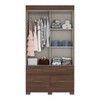 Guarda-Roupa Solteiro 2 Portas de Correr 4 Gavetas Flex Castanho Hp/Off White Be25 - Briz