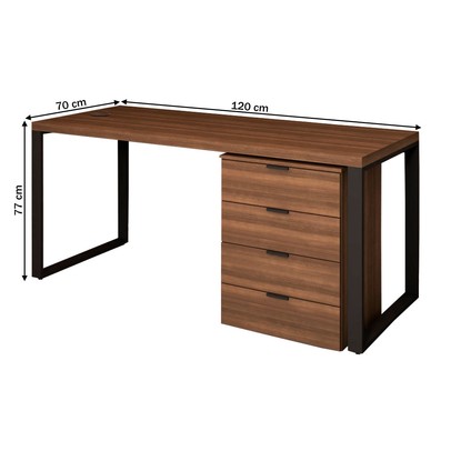 Conjunto Home Office Escrivaninha 120 Cm e Gaveteiro Munique - Kappesberg