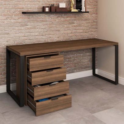 Conjunto Home Office Mesa Diretor 150 Cm e Gaveteiro Munique - Kappesberg