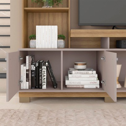 Estante para TV Até 55 Polegadas Formosa 2 Portas Mel/Cacao - Caemmun