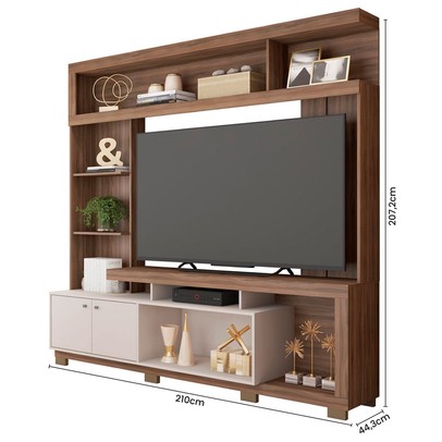 Estante para TV Até 55 Polegadas Formosa 2 Portas Nogueira San Remo/Off White - Caemmun
