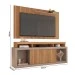 Rack com Painel para TV Até 65 Polegadas New Oscar 2 Portas Ripado Buriti/Fendi - Caemmun