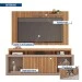Rack com Painel para TV Até 65 Polegadas New Oscar 2 Portas Ripado Buriti/Fendi - Caemmun