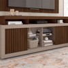 Rack com Painel para TV Até 65 Polegadas New Oscar 2 Portas Ripado Fendi/Havana - Caemmun