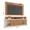 Rack com Painel para TV Até 65 Polegadas New Oscar 2 Portas Ripado Buriti/Off White - Caemmun