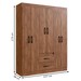 Guarda-Roupa Solteiro Montevidéu 6 Portas 2 Gavetas Castanho - Doripel