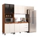 Cozinha Completa Torino 11 Portas 2 Gavetas Amêndola Touch/Branco - Pnr Móveis