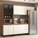 Cozinha Completa Torino 11 Portas 2 Gavetas Amêndola Touch/Branco - Pnr Móveis