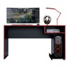 Mesa Gamer Pixel Preto/Vermelho - Caemmun