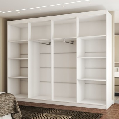 Closet Casal Helena Diamantina 8 Prateleiras Branco Fosco - Panorama Móveis