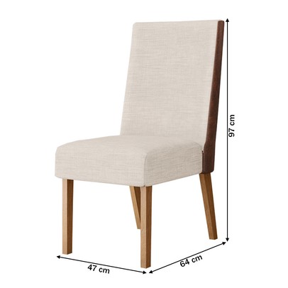 Mesa de Jantar 6 Lugares Isabella com Vidro Nature/Off White/Courano/Linho - Panorama Móveis