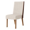 Mesa de Jantar 6 Lugares Isabella com Vidro Nature/Off White/Courano/Linho - Panorama Móveis