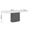 Mesa de Jantar 8 Lugares Legacy com Vidro Nature/Off White/Linho - Panorama Móveis
