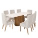 Mesa de Jantar 8 Lugares Legacy com Vidro Nature/Off White/Linho - Panorama Móveis
