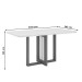 Mesa de Jantar 6 Lugares Giulia com Vidro Nature/Off White/Linho - Panorama Móveis