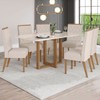Mesa de Jantar 6 Lugares Giulia com Vidro Nature/Off White/Linho - Panorama Móveis