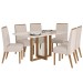 Mesa de Jantar 6 Lugares Giulia com Vidro Nature/Off White/Linho - Panorama Móveis