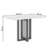 Mesa de Jantar 4 Lugares Charlotte com Vidro Nature/Off White/Linho - Panorama Móveis