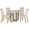 Mesa de Jantar 4 Lugares Charlotte com Vidro Nature/Off White/Linho - Panorama Móveis
