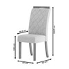 Mesa de Jantar 4 Lugares Charlotte com Vidro Nature/Off White/Linho - Panorama Móveis