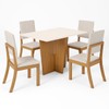 Mesa de Jantar 4 Lugares Antonella com Vidro Nature/Off White/Linho - Panorama Móveis