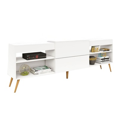 Rack para TV Até 55 Polegadas Luiza Diamantina 1 Porta 2 Prateleiras Branco Fosco - Panorama Móveis