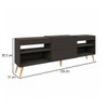 Rack para TV Até 55 Polegadas Luiza Diamantina 1 Porta 2 Prateleiras Preto Fosco - Panorama Móveis