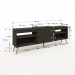 Rack para TV Até 55 Polegadas Luiza Diamantina 1 Porta 2 Prateleiras Preto Fosco - Panorama Móveis