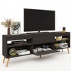 Rack para TV Até 55 Polegadas Luiza Diamantina 1 Porta 2 Prateleiras Preto Fosco - Panorama Móveis