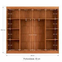 Closet Casal Diamantina 8 Prateleiras Cinamomo - Panorama Móveis
