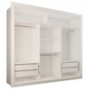 Guarda-Roupa Casal Luiza Diamantina 3 Portas de Correr 4 Gavetas Espelhado Branco - Panorama Móveis