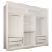 Guarda-Roupa Casal Luiza Diamantina 3 Portas de Correr 4 Gavetas Espelhado Branco - Panorama Móveis