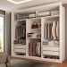Guarda-Roupa Casal Luiza Diamantina 3 Portas de Correr 4 Gavetas Espelhado Branco - Panorama Móveis