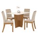 Mesa de Jantar 4 Lugares Alicia com Vidro Nature/Off White/Linho - Panorama Móveis
