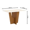 Mesa de Jantar 4 Lugares Alicia com Vidro Nature/Off White/Linho - Panorama Móveis