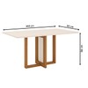 Mesa de Jantar 6 Lugares Natali com Vidro Nature/Off White/Linho - Henn