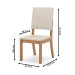 Mesa de Jantar 6 Lugares Natali com Vidro Nature/Off White/Linho - Henn