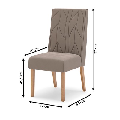 Mesa de Jantar 6 Lugares Solana com Vidro Nature/Off White/Amêndoa - Henn