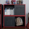 Armário para Escritório Pixel 2 Portas 1 Prateleira Preto/Vermelho - Caemmun