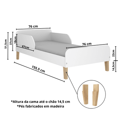 Mini-Cama Mimo Montessoriana Branco - Movelbras